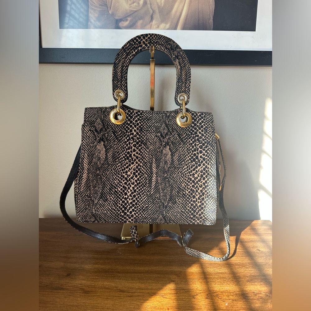 Stuart Weitzman Snake Print 2way Crossbody + Shoulder Bag